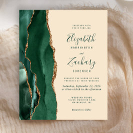 Budget Emerald Green Gold Agate Champagne Trouwen