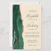 Budget Emerald Green Gold Agate Champagne Wedding (Voorkant)