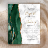 Budget Emerald Green Gold Agate Marmeren bruiloft