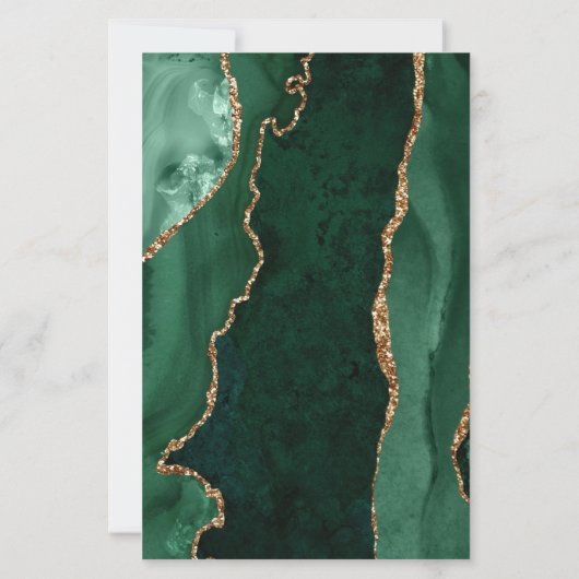 Budget Emerald Green Gold Agate Paarse bruiloft (Achterkant)