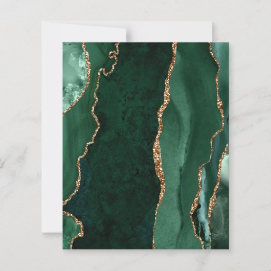 Budget Emerald Green Gold Agate Script Weduwen (Achterkant)