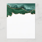 Budget Emerald Green Gold Agate Sweet 16 Uitnodigi (Achterkant)