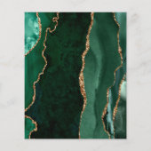 Budget Emerald Green Gold Agate Wedding (Achterkant)