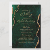 Budget Emerald Green Gold Agate Wedding Program (Voorkant)