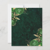 Budget Emerald Green Gold Bloemen Huwelijksuitnodi (Achterkant)