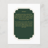 BUDGET Emerald Green Gold MONOCHROME Weddenschap P Flyer (Achterkant)
