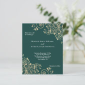 Budget Emerald Green Gold Swirl Weddenschap (Staand voorkant)