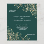 Budget Emerald Green Gold Swirl Weddenschap (Voorkant)