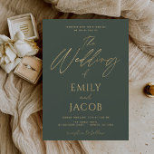 Budget Emerald Green Gold Wedding Typografie