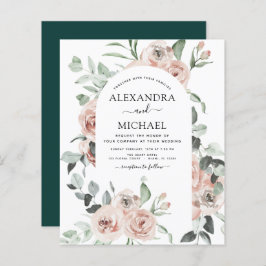 Budget Emerald Green Greenery Wedding Invitations