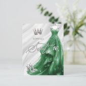 Budget Emerald Green Jurk Sweet 16 Uitnodiging (Staand voorkant)