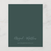Budget Emerald Green Minimalist Wedding Invitation (Achterkant)