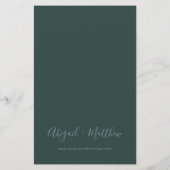 Budget Emerald Green Minimalist Wedding Invitation Flyer (Achterkant)