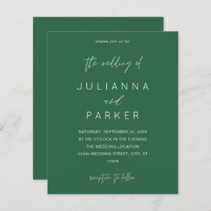 Budget Emerald Green MOD Calligraphy Wedding