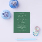 Budget Emerald Green MOD Calligraphy Wedding Flyer (Enkel)