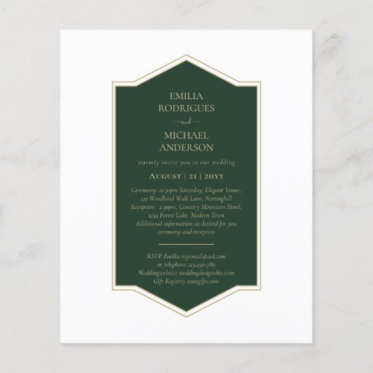 BUDGET Emerald Green Monochrome Tekst (Achterkant)