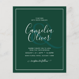 BUDGET Emerald Green Monochrome Tekst Flyer