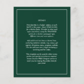 BUDGET Emerald Green MONOCHROME Weddenschap (Achterkant)