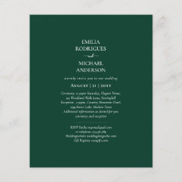 BUDGET Emerald Green Monochrome Weddenschap Flyer