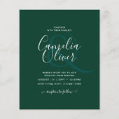 BUDGET Emerald Green Monochrome Weddenschap Flyer (Voorkant)