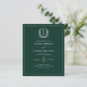 Budget Emerald Green Monogram Weddenschap (Staand voorkant)