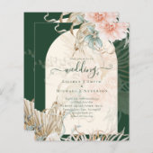 BUDGET Emerald Green Pampas Grass Peach Weddenscha (Voorkant / Achterkant)