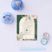 BUDGET Emerald Green Pampas Grass Peach Weddenscha Flyer (Enkel)