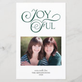 Budget Emerald Green Pattern Joyful Holiday Foto (Voorkant)