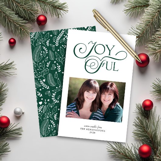 Budget Emerald Green Pattern Joyful Holiday Foto