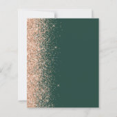 Budget Emerald Green Peach Glitter Wedding Invite (Achterkant)