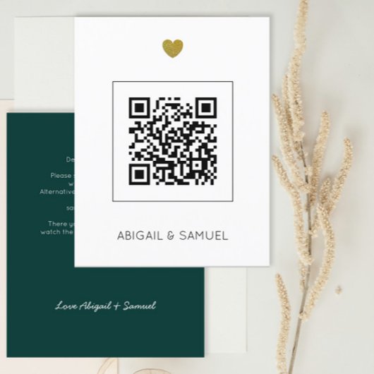 Budget Emerald Green QR Code All in One Wedding