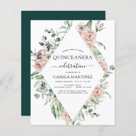 Budget Emerald Green Quinceañera Floral
