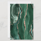 Budget Emerald Green Rose Gold Agate Dark Wedding (Achterkant)