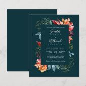 Budget Emerald Green Rusty Oranje Floral Wedding (Voorkant / Achterkant)