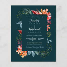 Budget Emerald Green Rusty Oranje Floral Wedding