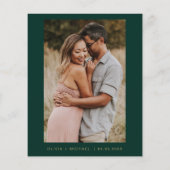 Budget Emerald Green Save the Date Elegant Foto Flyer (Achterkant)