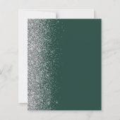 Budget Emerald Green Silver Glitter Wedding Invite (Achterkant)
