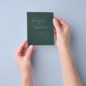 Budget Emerald Green Simple Wedding Flyer (Hand)