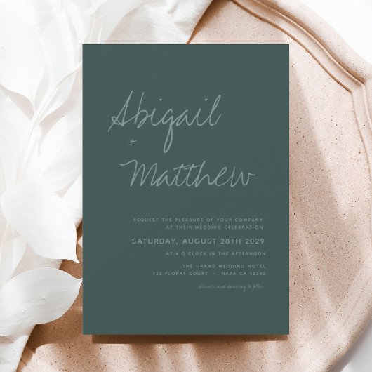 Budget Emerald Green Simple Wedding Flyer