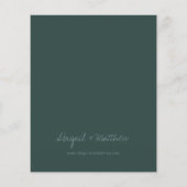 Budget Emerald Green Simple Wedding Uitnodiging (Achterkant)