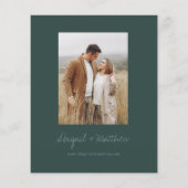 Budget Emerald Green Simple Wedding Uitnodiging (Achterkant)