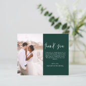 Budget Emerald Green Wedding Foto Dank u kaarten (Staand voorkant)