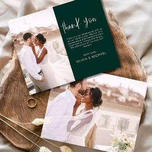 Budget Emerald Green Wedding Foto Dank u kaarten