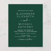 Budget Emerald Green Wedding Invitation Flyer (Voorkant)