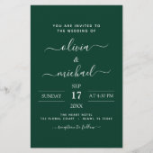 Budget Emerald Green Wedding met Fotouitnodiging (Voorkant)