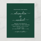 Budget Emerald Green Wedding met Fotouitnodiging Flyer (Voorkant)