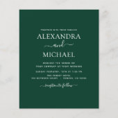Budget Emerald Green Wedding met Fotouitnodiging Flyer (Voorkant)