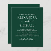Budget Emerald Green Wedding Modern Typografie (Voorkant / Achterkant)