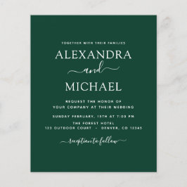 Budget Emerald Green Wedding Modern Typografie