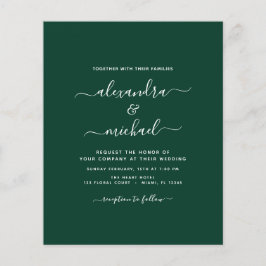 Budget Emerald Green Wedding Modern Typografie